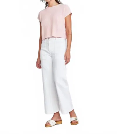 Self Contrast Aria High Waist Pants In White