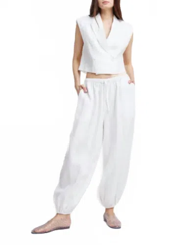 Self Contrast Billy Balloon Pants In White
