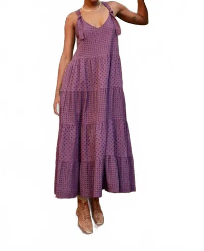 Self Contrast Cabana Maxi Dress In Purple
