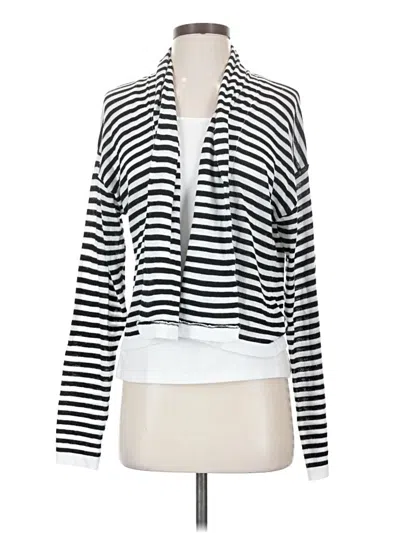 Pre-owned Self Contrast Cardigan Sweater In White