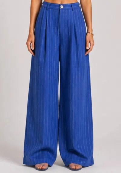 Self Contrast Caroline Pants In Blue Stripes
