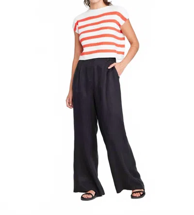 Self Contrast Caroline Wide Leg Pants In Black