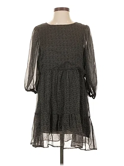 Pre-owned Self Contrast Casual Dress In Gray