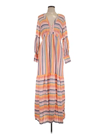 Self Contrast Casual Dress In Orange