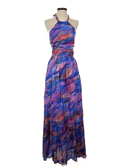 Self Contrast Casual Dress In Purple