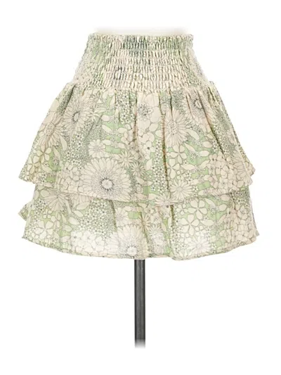 Pre-owned Self Contrast Casual Skirt In Green