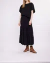 Self Contrast Charlie Tiered Skirt In Black In Black