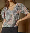 Self Contrast Claire Blouse In Grey In Multi