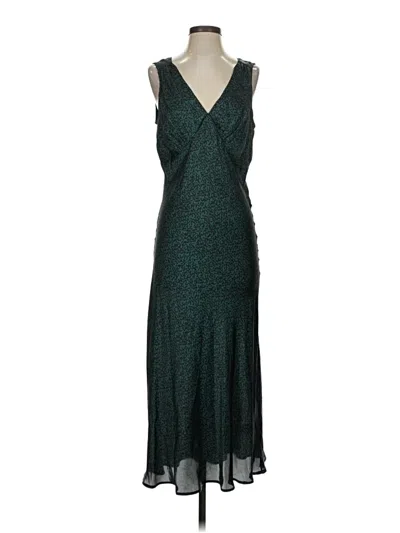 Pre-owned Self Contrast Cocktail Dress In Green