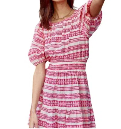 Self Contrast Cutout Dress In Pink