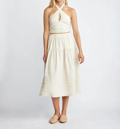 Self Contrast Darma Skirt In Cream Santorini In Multi