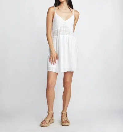 Self Contrast Donna Waist Tie Dress In White Santorini