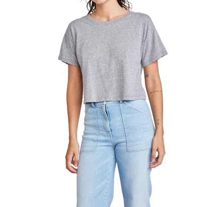Self Contrast Drew Cropped Tee In Grey In Gray