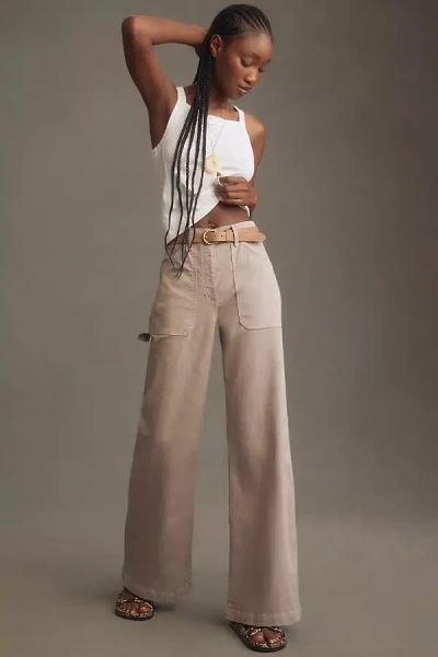 Self Contrast Georgia Utility Pants In Grey
