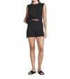 Self Contrast Iggy Pull On Shorts In Black In Black
