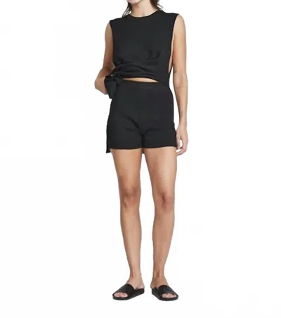 Self Contrast Iggy Pull On Shorts In Black