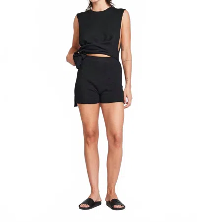 Self Contrast Iggy Pull On Shorts In Black