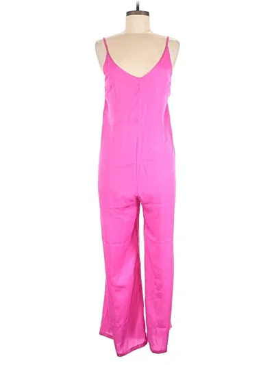 Pre-owned Self Contrast Jumpsuit In Pink