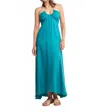 Self Contrast Katya Halter Maxi Dress In Teal In Blue