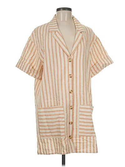 Pre-owned Self Contrast Kimono In Tan
