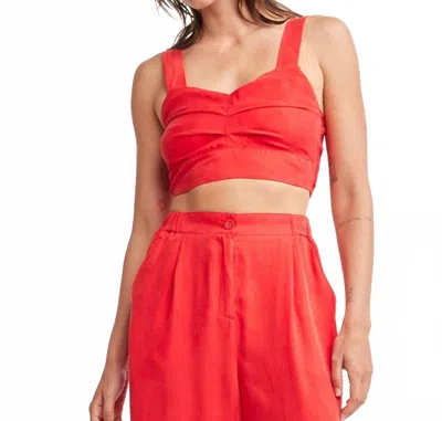 Self Contrast Kori Cropped Tank Top In Red