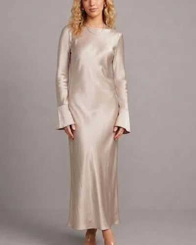 Self Contrast Legacy Bias Maxi Dress In Silver