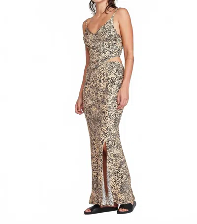 Self Contrast Luna Bias Maxi Skirt In Dots In Multi