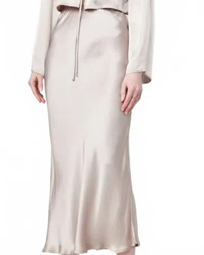 Self Contrast Luna Midi Skirt In Silver
