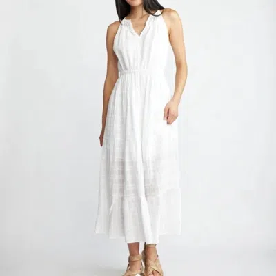 Self Contrast Malibu Maxi Dress In White