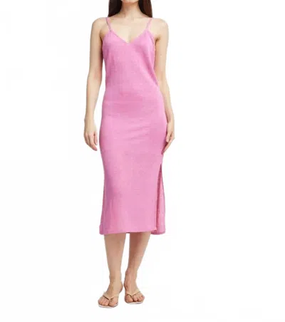 Self Contrast Millie Linen Slip Dress In Flamingo In Pink