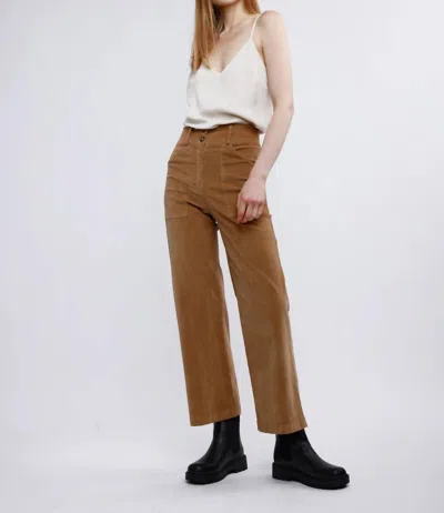 Self Contrast Molly V Neck Camisole In Cream Satin In Brown
