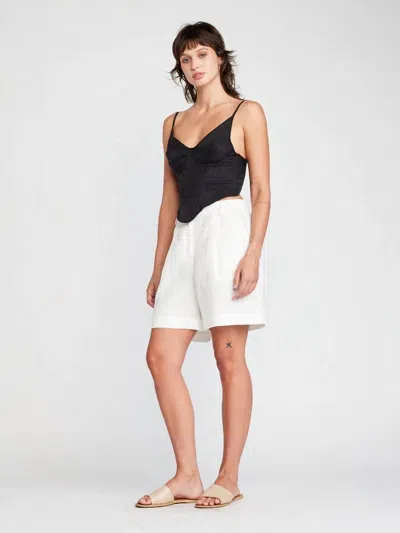 Self Contrast Naya Shorts In White