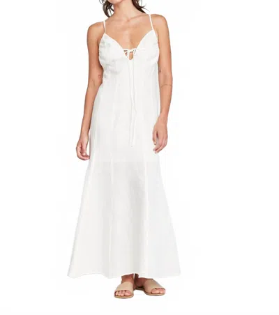 Self Contrast Nila Adjustable Straps Maxi Dress In White
