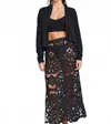 Self Contrast Octavia Open Shawl Cardigan In Black In Black