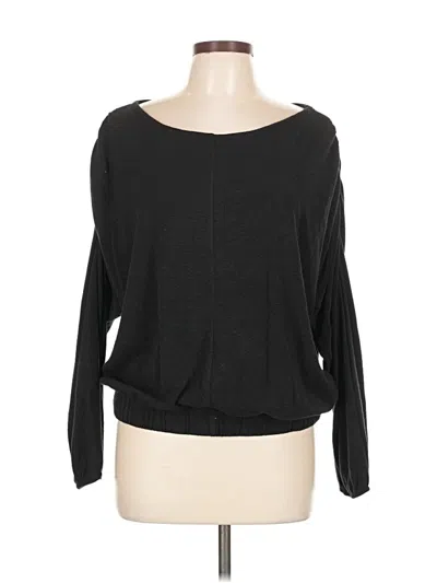 Pre-owned Self Contrast Pullover Sweater In Black