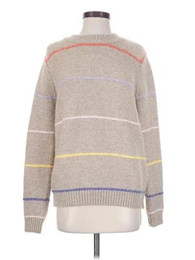 Pre-owned Self Contrast Pullover Sweater In Gray