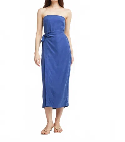Self Contrast Robyn Wrap Dress In Blue