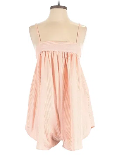 Pre-owned Self Contrast Romper In Pink