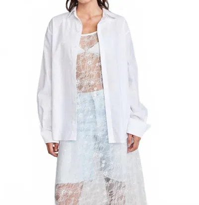 Self Contrast Rumi Cut Out Back Yolk Shirt In Blanco In White
