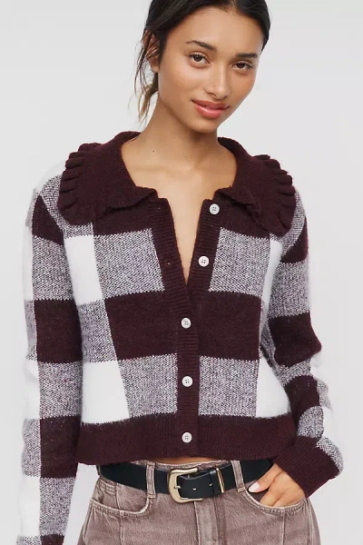Self Contrast Self-contrast Ainsley Ruffle-collar Cardigan In Multicolor