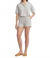 Self Contrast Shaan Stripes Shorts In Blue In Neutral