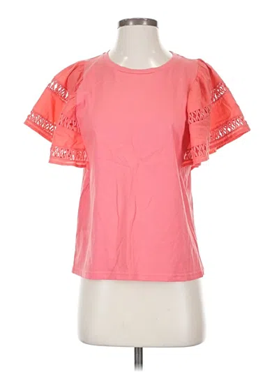Pre-owned Self Contrast Short Sleeve T-shirt In Pink