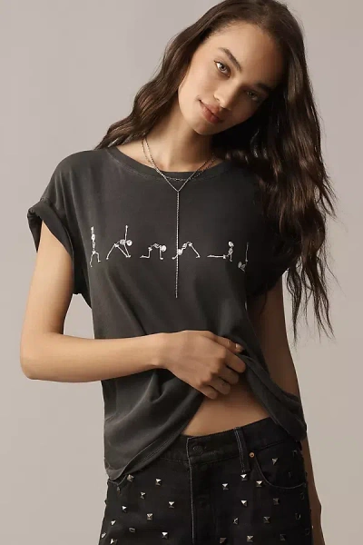 Self Contrast Skeleton Tee In Animal Print