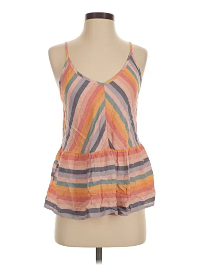 Pre-owned Self Contrast Sleeveless Blouse In Orange