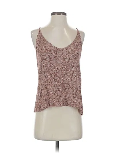 Pre-owned Self Contrast Sleeveless Top Brown Sweetheart Neckline Tops