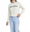 Self Contrast The Boss Sweatshirt In Cream In Multi