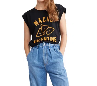 Self Contrast Victoria Cuffed T-shirt In Nacho Valentine In Black