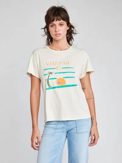 Self Contrast Vitamin D Tee In Cream In White