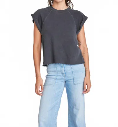 Self Contrast Wesley Short Sleeve Sweatshirt In Granite In Gray