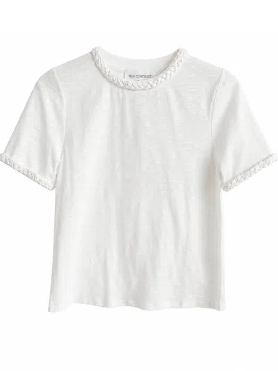 Self Contrast Women's Alex Braided T-shirt In White